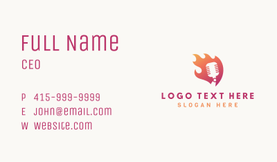 Gradient Flame Mic Business Card Image Preview