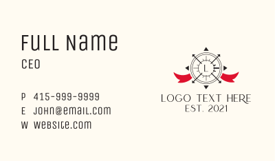 Compass Navigator Letter Business Card Image Preview