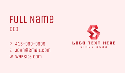 Geometric Tech Letter S Business Card