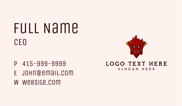 Devil Gamer Mascot Business Card Design Image Preview