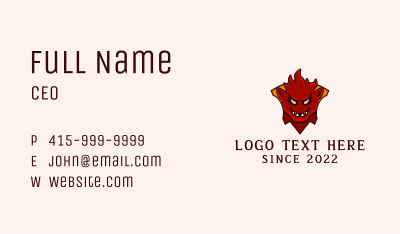 Devil Gamer Mascot Business Card