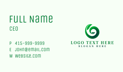 Spiral Green Leaves Business Card Image Preview