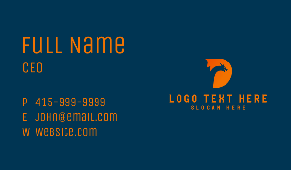 Orange Dragon Letter D Business Card Design Image Preview