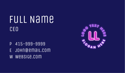 Neon Glow Letter Business Card Image Preview