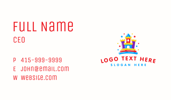 Castle Fun Inflatable Business Card Design Image Preview