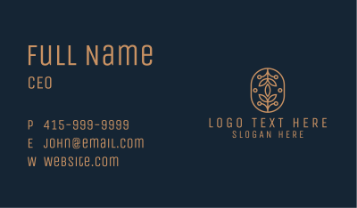 Floral Monoline Badge Business Card Image Preview
