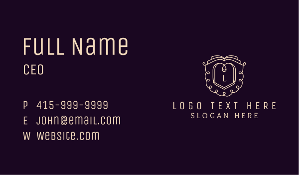 Academic Book Shield Lettermark Business Card Design Image Preview