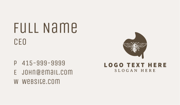 Brown Honey Bee Business Card Design Image Preview
