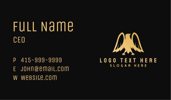 Golden Deluxe Eagle Business Card Design Image Preview