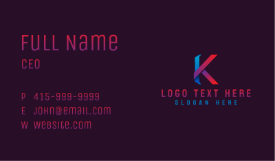  Creative Startup Letter K Business Card Image Preview