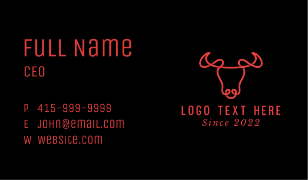 Bull Animal Ranch  Business Card Design Image Preview