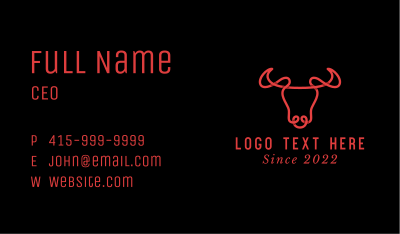Bull Animal Ranch  Business Card