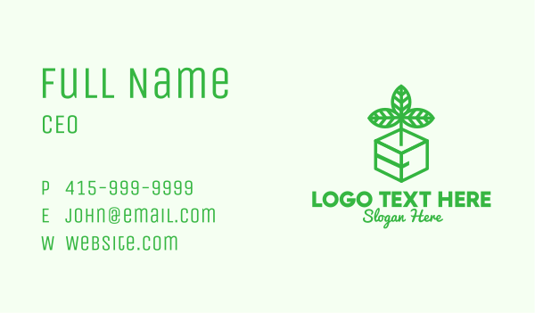 Green Plant Box Business Card Design Image Preview