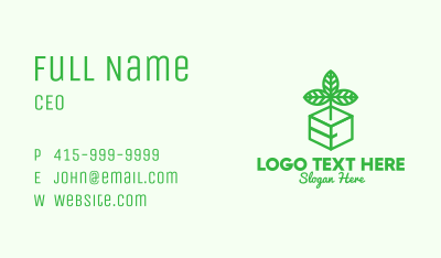 Green Plant Box Business Card