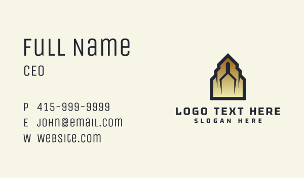 Gold Skyscraper Building Business Card Design Image Preview