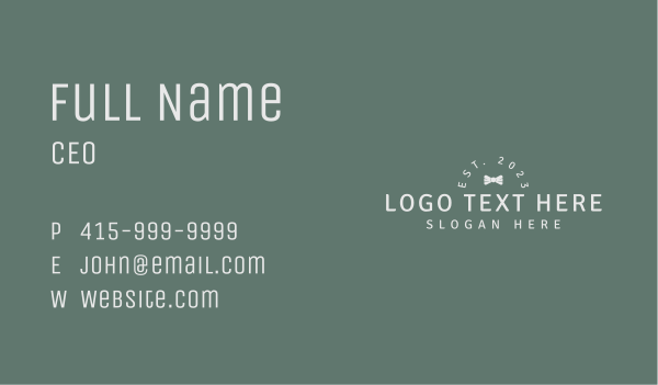 Classic Elegant Fashion Wordmark Business Card Design Image Preview