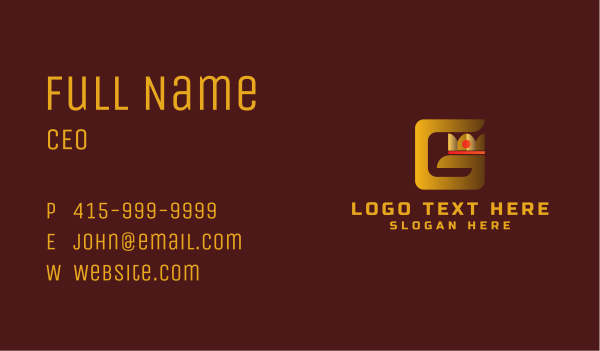 Letter G Gold Crown Business Card Design Image Preview