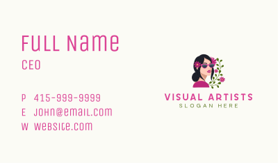 Floral Woman Shades Business Card Image Preview