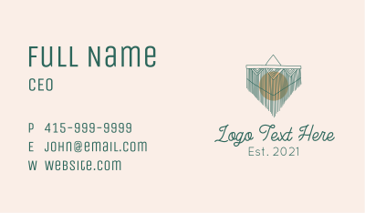 Macrame Wall Design Business Card Image Preview