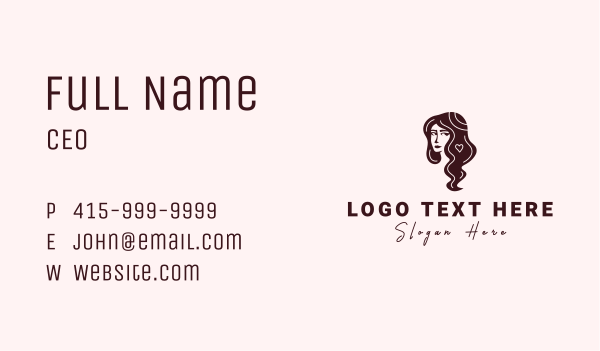 Beautiful Woman Hair Business Card Design Image Preview