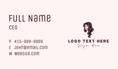 Beautiful Woman Hair Business Card Image Preview