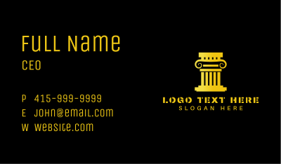 Golden Ancient Column Business Card Image Preview