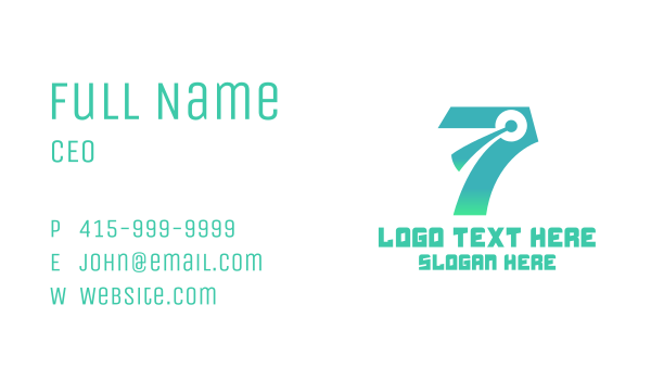 Modern Chat Number 7 Business Card Design Image Preview