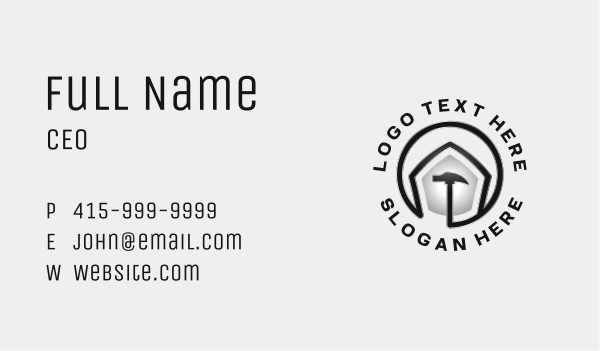 House Builder Hammer Business Card Design Image Preview