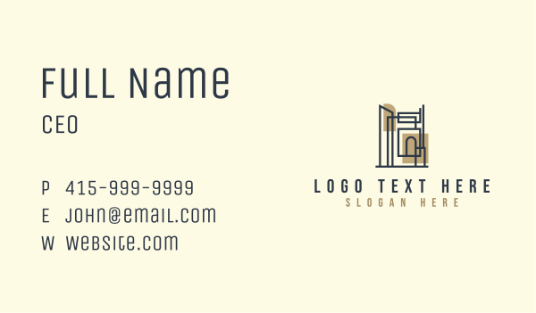 Geometric Architect Building Business Card Design Image Preview
