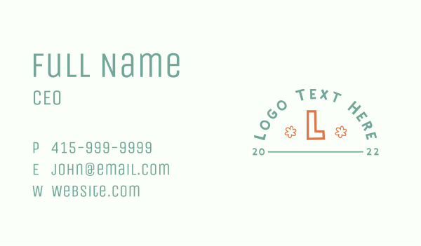 Cute Baby Flower Letter Business Card Design Image Preview