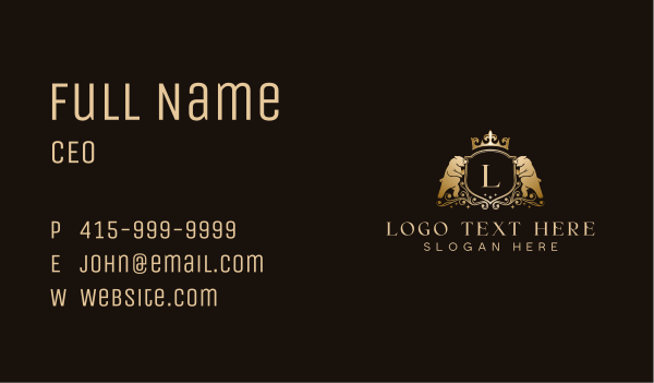 Bear Crown Crest Business Card Design Image Preview