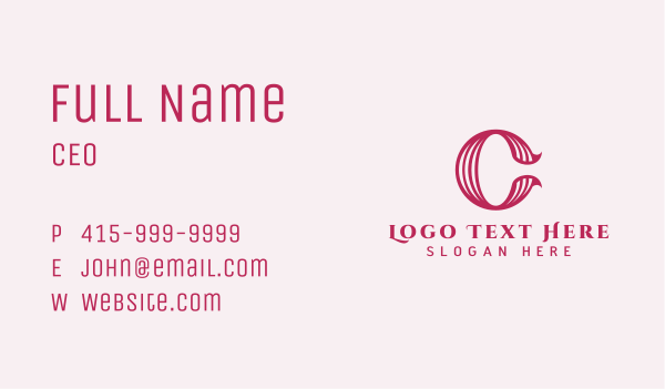 Skin Care Cosmetics Letter C Business Card Design Image Preview