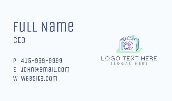 Doodle Photo Camera Business Card Design Image Preview