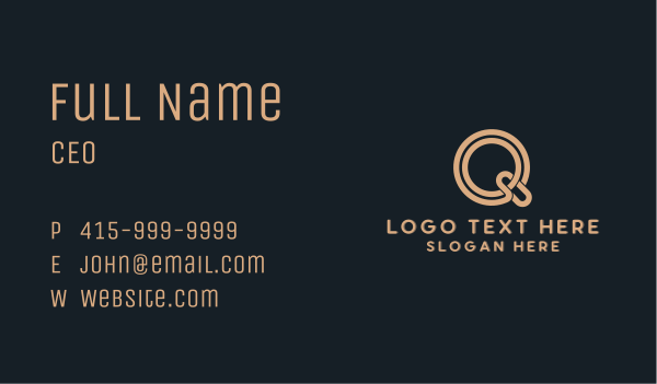 Loop Clothing Tailoring Letter Q Business Card Design Image Preview