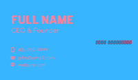 Pop Art Cartoon Wordmark  Business Card Image Preview