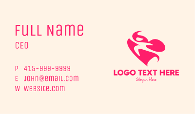 Pink Human Heart Business Card