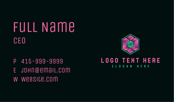 Digital Technology Cube Business Card Design Image Preview