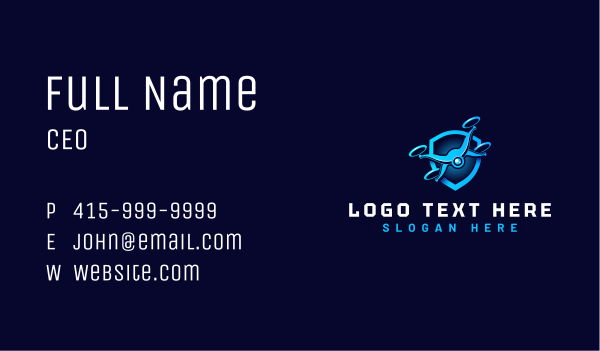 Propeller Drone Shield Business Card Design Image Preview