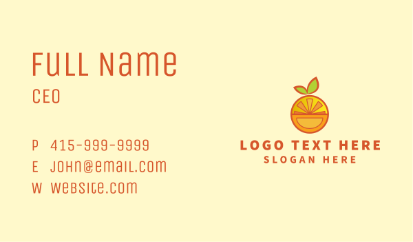 Orange Fruit Puzzle Business Card Design Image Preview
