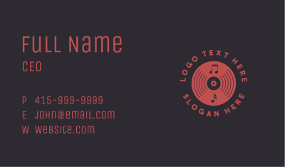 Vinyl Music Disc Business Card Image Preview