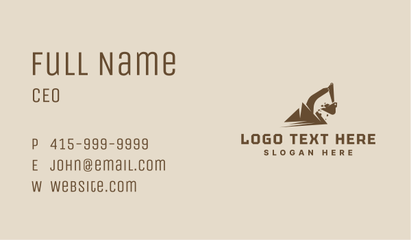 Industrial Mountain Excavator Business Card Design Image Preview