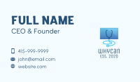 Blue Medical Monitor Business Card Image Preview