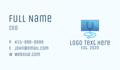 Blue Medical Monitor Business Card Image Preview