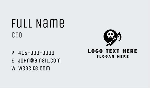 Satan Skull Scythe Business Card Design Image Preview