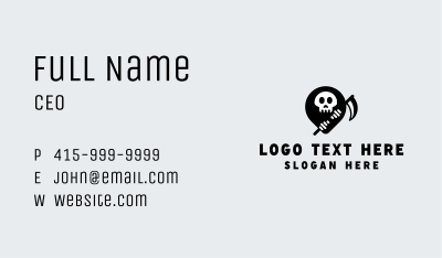 Satan Skull Scythe Business Card Image Preview