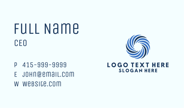 Blue Wind Turbine  Business Card Design Image Preview