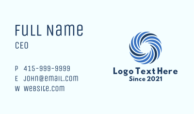 Blue Wind Turbine  Business Card Image Preview