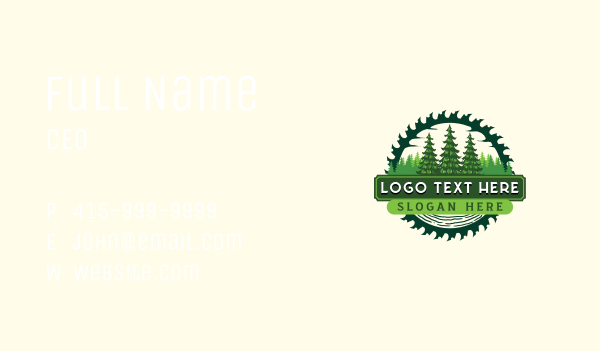 Forest Pine Tree Woodwork  Business Card Design Image Preview