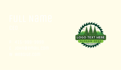 Forest Pine Tree Woodwork  Business Card Image Preview
