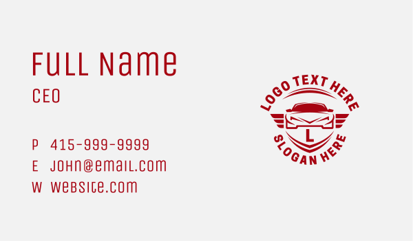 Car Wings Lettermark Business Card Design Image Preview